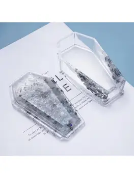 

DIY Crystal Epoxy Resin Mold Halloween Coffin Storage Box Mirror Silicone Mould 634D