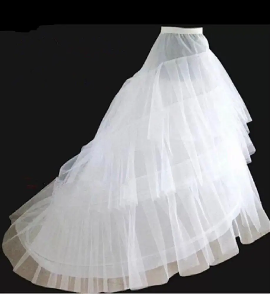 

White 2 Hoops Petticoat Crinoline Slip Underskirt For Wedding Prom Bridal Gown Tiered Skirts