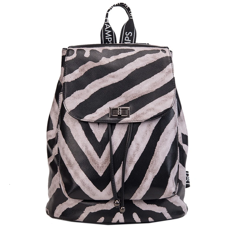 

Hot Sale Leopard Zebra Giraffe Pattern Backpack Shoulder Bag Female Small Backpack Pu Leather Bag Travel Bag