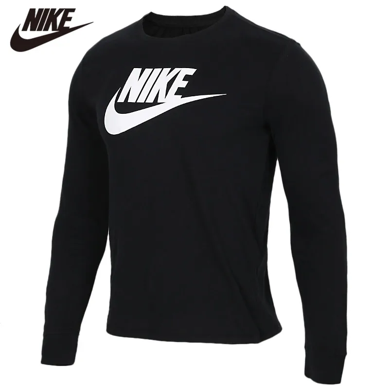 Оригинальная продукция Nike черного цвета с длинным рукавом хлопок мягкие футболки удобная обувь Костюмы ограниченная - Цвет: 708467-011
