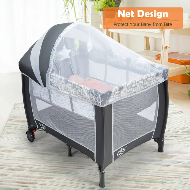 Portable Foldable Baby Playard Playpen Nursery Center w/ Changing Station & Net 1