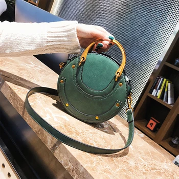 

Rivet Small Round Bag Women 2020 New Fashion Portable Female Bag Wild Lady Shoulder Messenger Bag