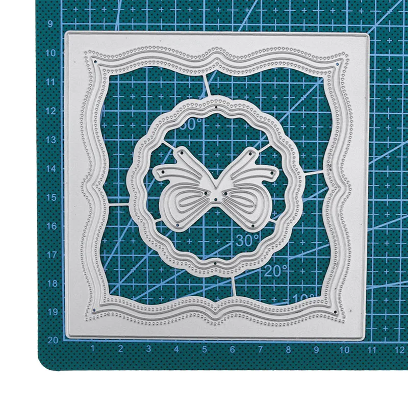 Винтажная квадратная рамка с бантом высечки для изготовления открыток штампы