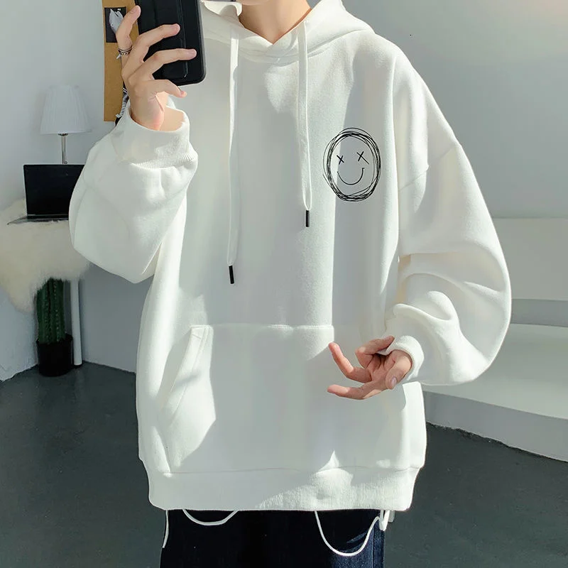 

Smile Face Graphic Oversize Harajuku Women Hoodies Autumn Fashion Casual Hooded Sweatshirts Branded Women's Clothing