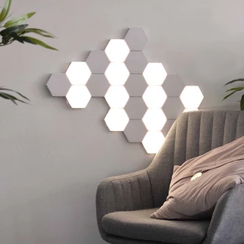 

Modern led night lights touch sensitive lighting led magnetic DIY indoor wall light Touch induction honeycomb lamp hexagonal DIY