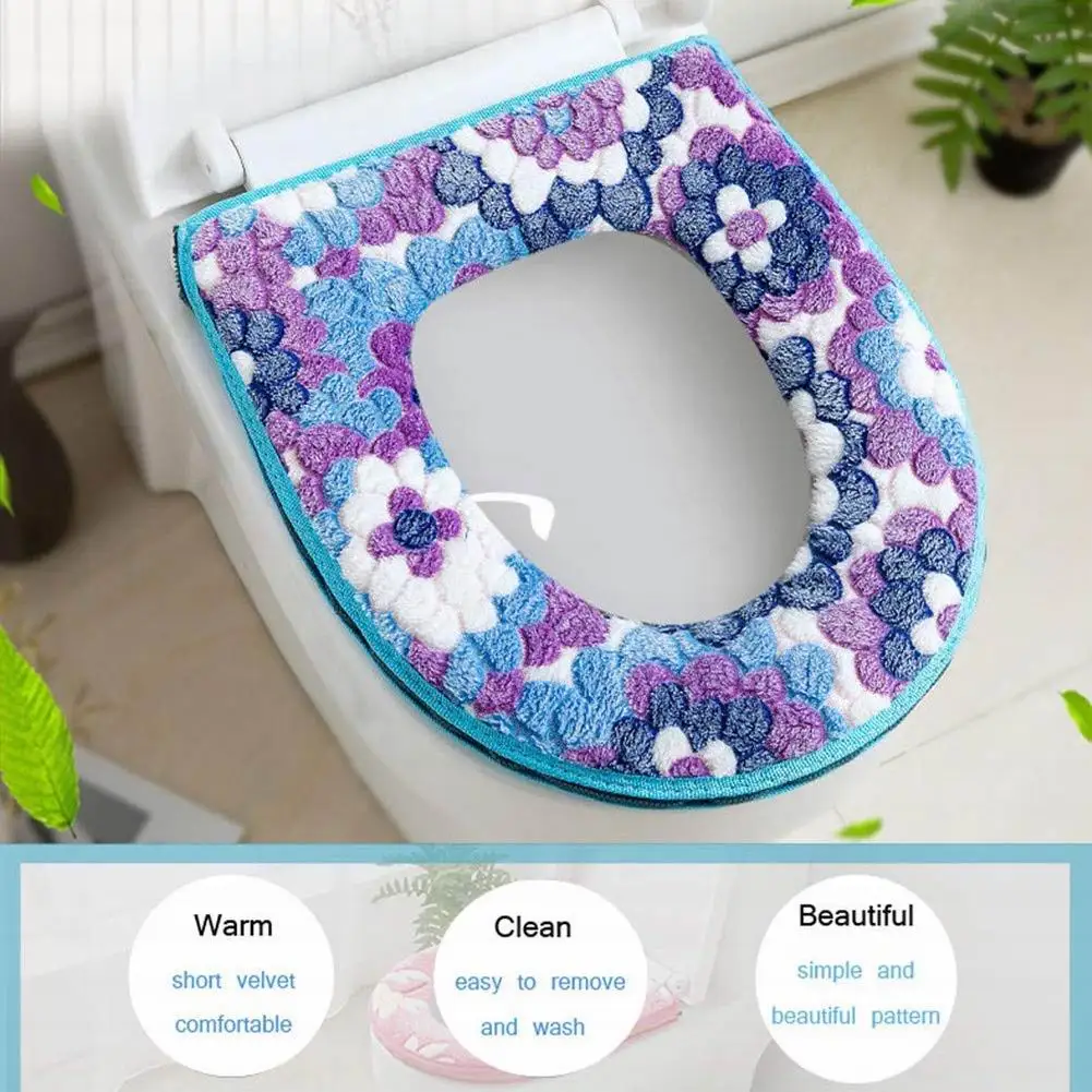 

Bathroom Accessories Universal Toilet Seat Winter Toilet Seat Cushion Fleece Washable Toilet Seat Design Home decor