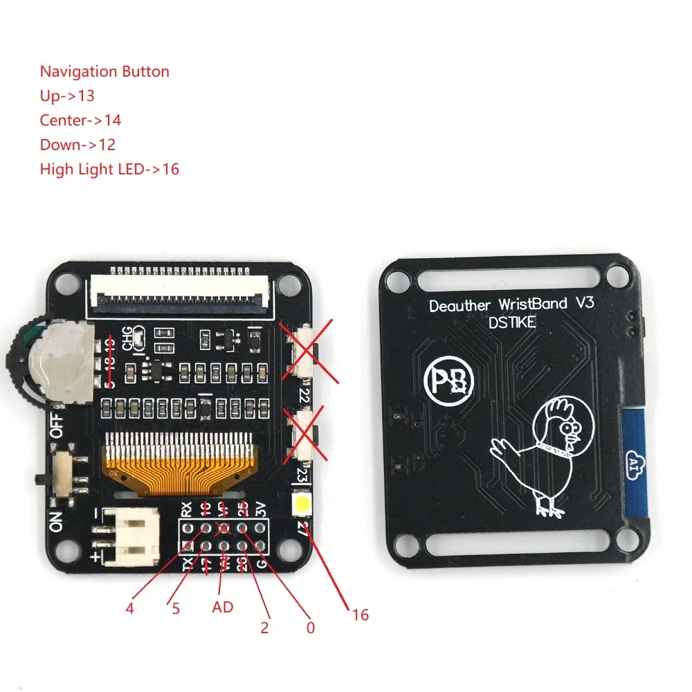 DSTIKE WiFi Deauther браслет носимый ESP8266 макетная плата Смарт часы браслет V2 DevKit NodeMCU I2-002-004-005