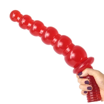FRKO Big Female Anal Plug With Handle Qilian Ball Gourd Red Sex Toy Dildos For Women Masturbation Vagina Massage Erotic Products 5
