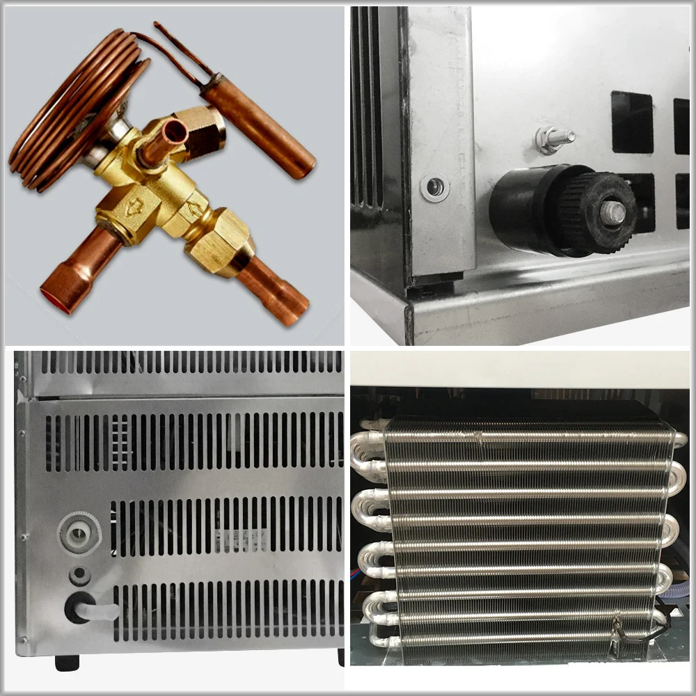 Xeoleo Commercial Ice maker 45KG/24h Ice machine 32 pcs Cube ice each time 20min make ice for Cafe/Bubble tea shop 6kg Storage 5