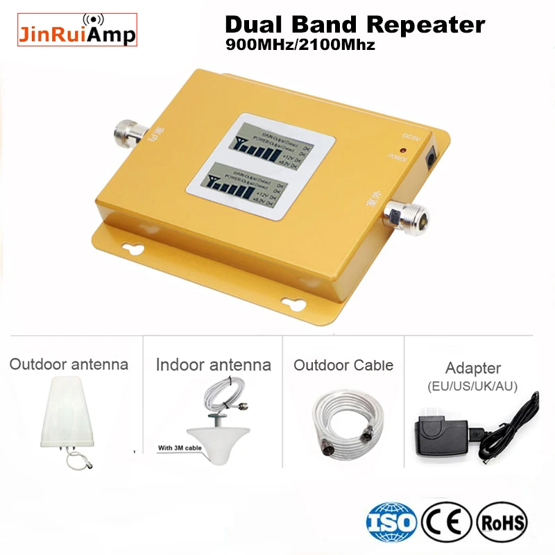 

LCD 2G 3G gsm repeater 900 2100 dual band signal booster mobile network solution gsm wcdma Cellular Signal booster Amplifier