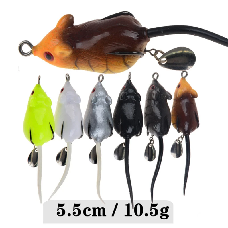 

1Pcs 3D Eyes Mouse Lure 5cm 10g Soft Bait Fishing Lure Floating Crankbait Artificial Bait Crank Strong Fishing Tackle Swimbait