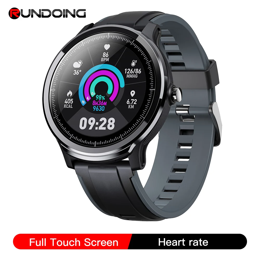 RUNDOING SN80 1 3 дюйма полный сенсорный круглый экран Смарт часы IP68 Водонепроницаемые
