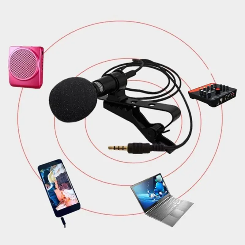

Portable External 3.5mm Hands-Free Wired Lapel Clip Microphone for Speaker Stage