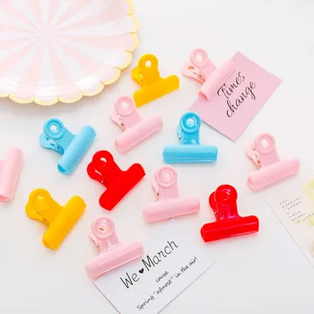 

Cute Colorful Plastic Clips Kawaii Pink Paper Clamp File Holder Paperclips Message Memo Bulldog Clip Photo Clip Stationery