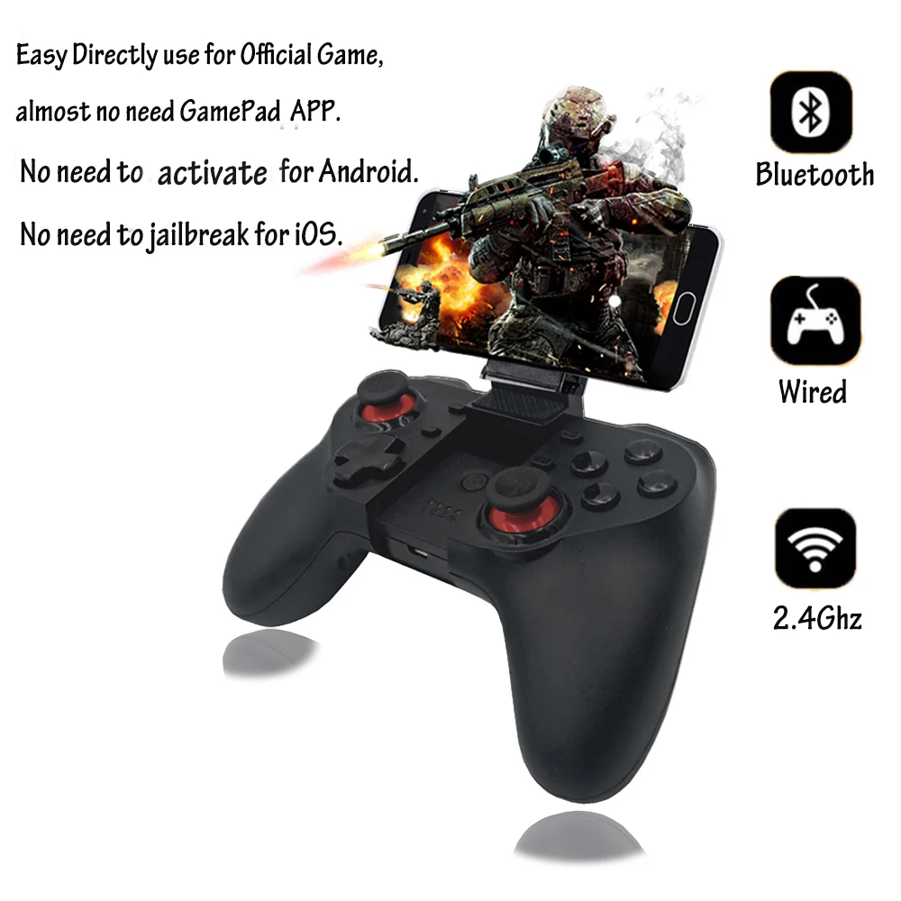 Bluetooth геймпад контроллер 2 4G джойстик для Android и ISO планшетофон PS3 TV BOX держатель
