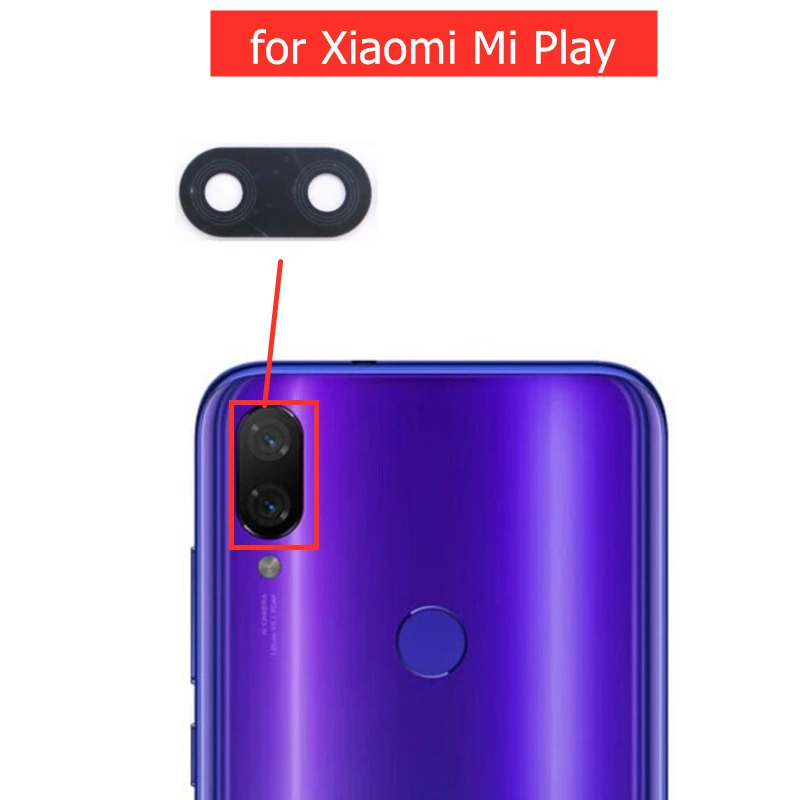 Стеклянный объектив для камеры Xiaomi Mi Play 2 шт. задняя камера стеклянный с клеем