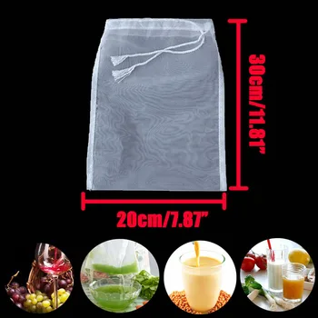 

2PCS Reusable Food Strainer filter mesh Bag Fine Mesh Food Grade forgut milk, soymilk, cheese, coffee, Home Brewing