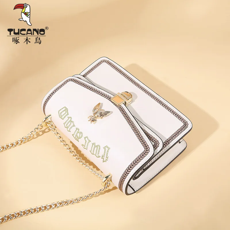 

TUCANO Chain Bag Women's Shoulder WOMEN'S Bag 2019 New Style Fashion Korean-style Hong Kong Style Square Sling Bag Women's Embro