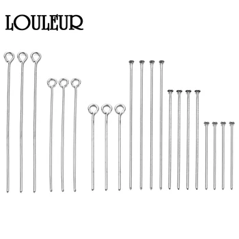 

100pcs Stainless Steel Eye Head Pins 20 30 40 50 60 70mm Eye Pins Findings Silver Plated For Diy Jewelry Making Accessories