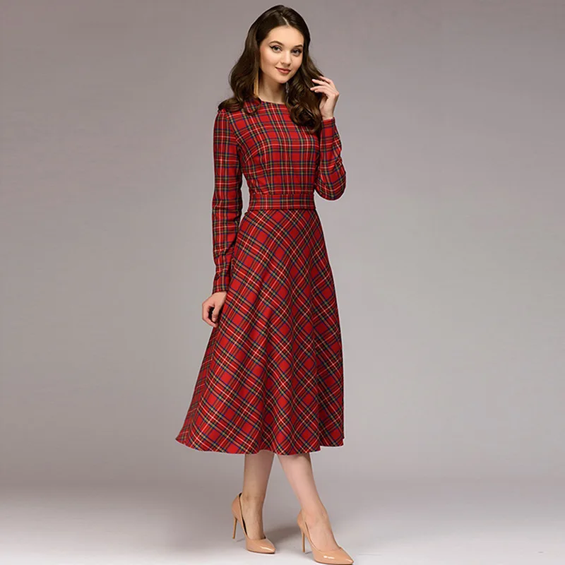 Red And Green Plaid Women's Dress Plaid Dress Red White And Blue  Dresses Women's Red Green