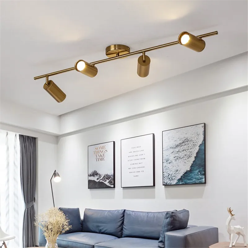7W GU10 LED Ceiling Lights for Living Room Mounted Ceiling Lamp Industrial Loft Ceiling Lamps Gold Adjustable Lighting Fixtures