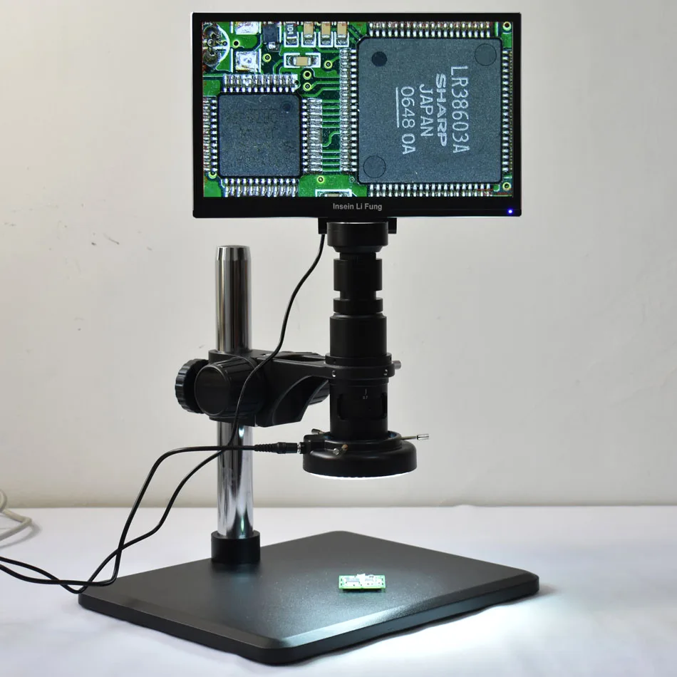 

Full HD 1080P 11.6" Integrated Display Measuring Microscope 10X-300X HDMI Full Focus Magnifier USB Storage PCB Soldering Repair
