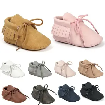 

Baby PU Leather Tassel Soft Sole Suede Shoes Pram Soft Sole Prewalker Anti-slip Infant Toddler Newborn Boy Girl Moccasin Shoes