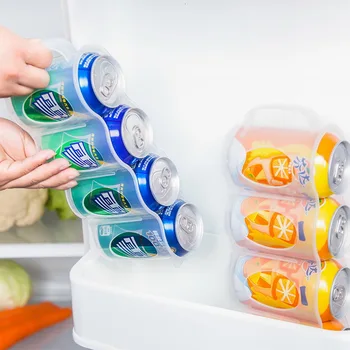 

Refrigerator Storage Box Home Kitchen Organizer Cola Beverage Space-saving Finishing Four Case Organizer Kitchen Accessories