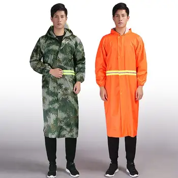 

Oxford Cloth Reflective Strip Hooded Raincoat Poncho Work Protective Clothing