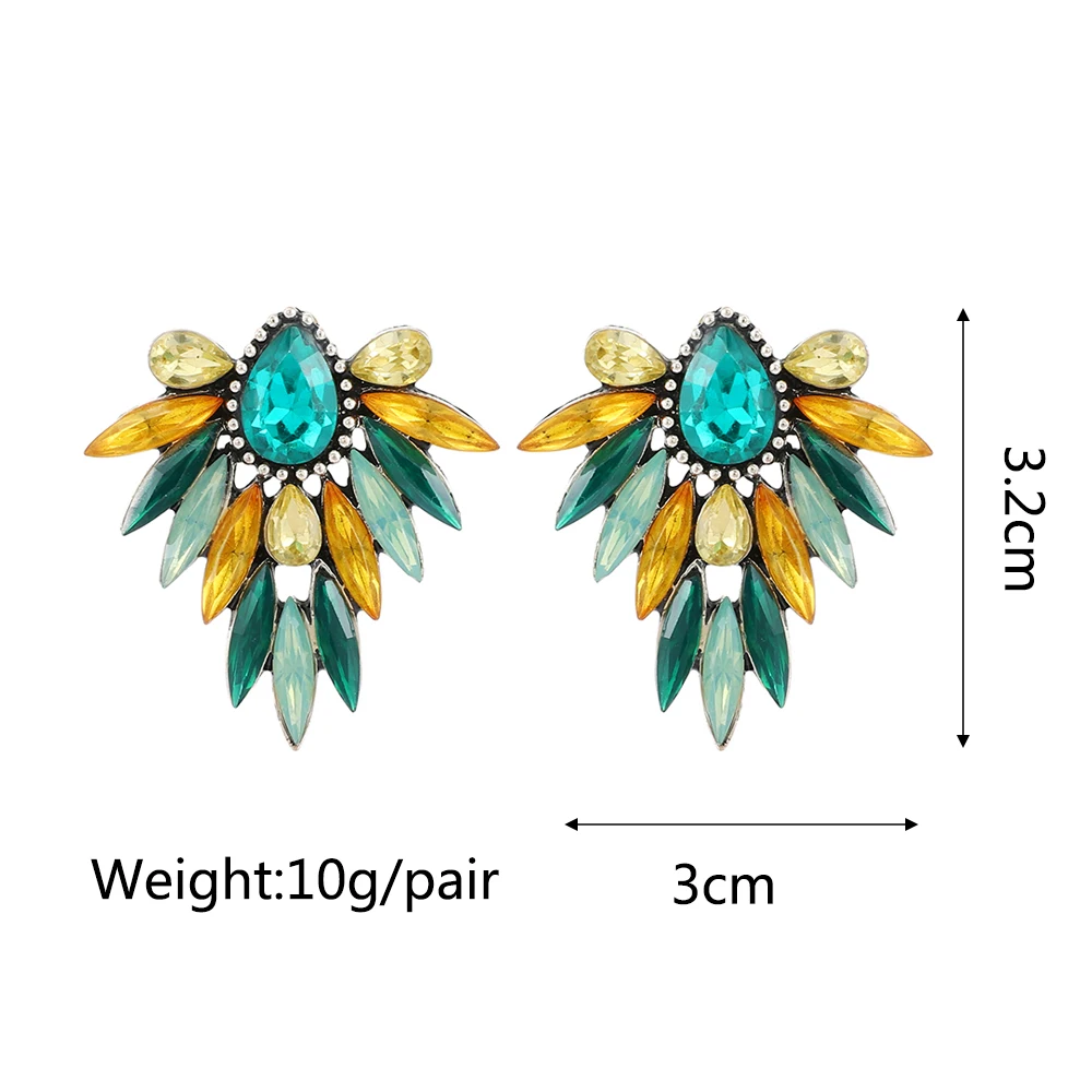Ztech New Green Series Set Earrings Designer Jewelry Crystal Tassel Za Accessories Handmake Statement Bijoux Pendientes Brincos