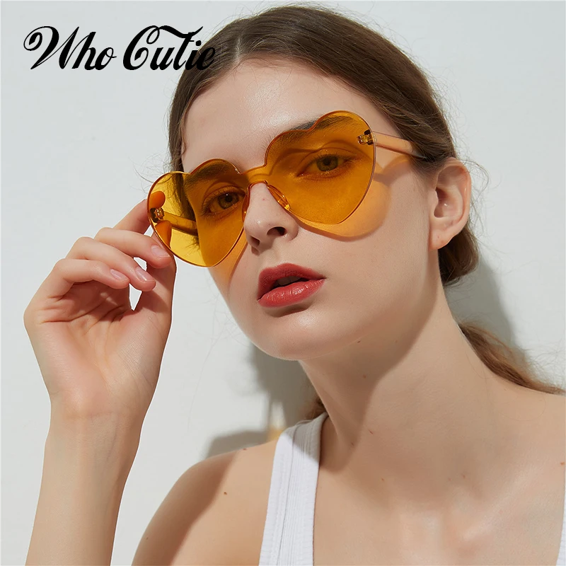 WHO CUTIE 2018 Винтажные Солнцезащитные очки в форме сердца женские брендовые