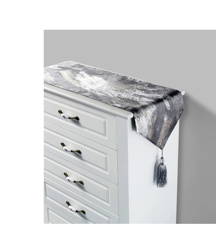 moderno jacquard corredores de mesa com borla