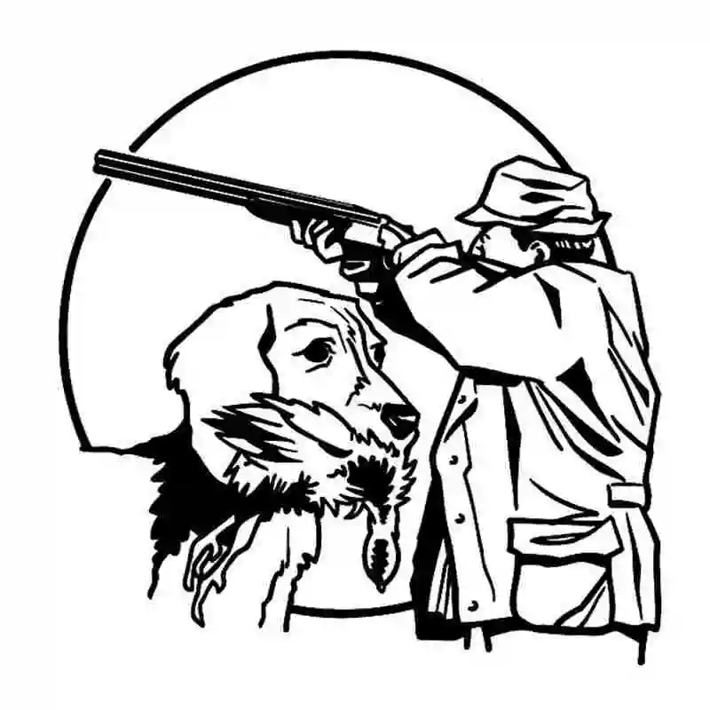 Pegatina Hunt Dog Decal Hunting Dog Shotgun Sticker Hollow Sticker Hunter Car Window Vinyl Decal Funny Poster Motorcycle