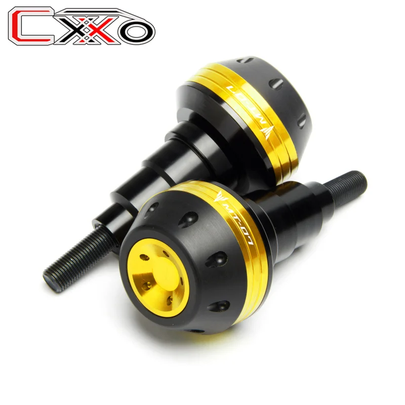LOGO MT-07 Left & Right Motorcycle CNC Frame Sliders Crash Pad Falling Protector Guard For Yamaha MT07 MT 07 2014-2021 2019 2020