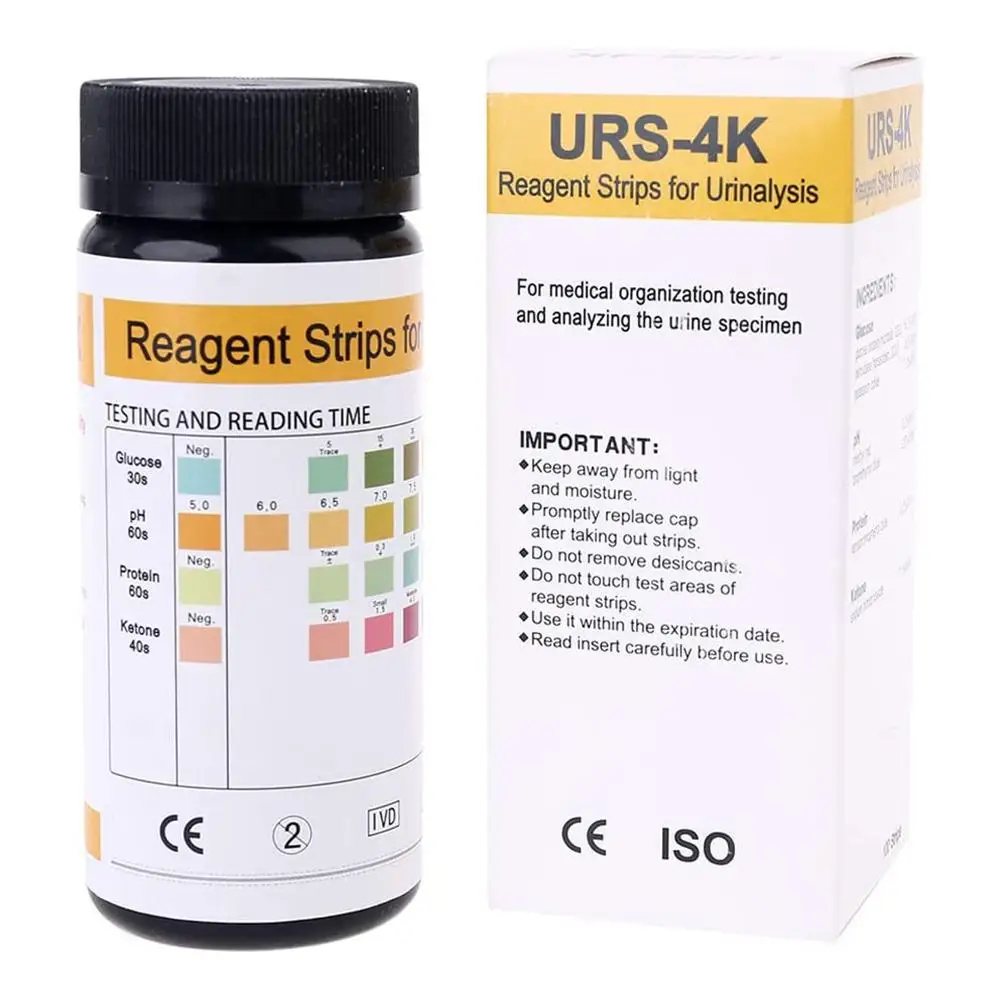 100個phグルコースタンパク質ケトン尿テストストリップ紙試薬ストリップとurinalysis-vc干渉URS-4K AliExpress