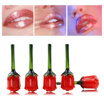 

NEW LUWHICEY Brand rose Liquid Lipstick Nude Cosmetics Long Lasting Lipgloss Pigment Brown Red Color Matte Lip Gloss Lot