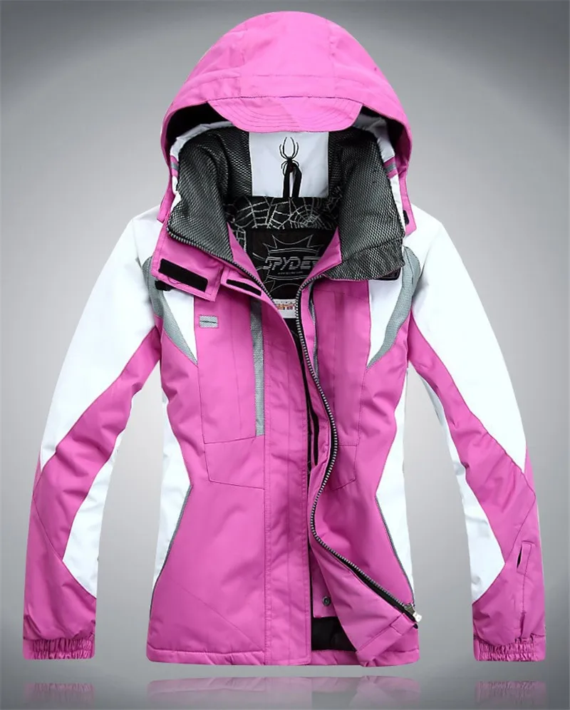 Jacket-Dark Pink Новинка, утолщенный теплый ветрозащитный зимний женский костюм для рыбалки, куртка и штаны, женский костюм, износ рыбы, водонепроницаемый лыжный костюм - Цвет: Jacket-Dark Pink
