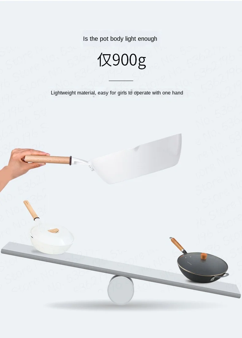 Design leve cerâmica antiaderente frigideira não-picareta fogão
