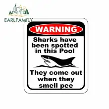 *#Best Price EARLFAMILY 13cm x 11cm for Sharks Have Been Spotted In This Pool When They Smell Sign Car Stickers Vinyl Bumper VAN Accessories *#Best Price EARLFAMILY 13cm x 11cm for Sharks Have Been Spotted In This Pool When They Smell Sign Car Stickers Vinyl Bumper VAN Accessories