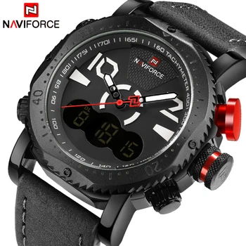 

2017 Fashion Brand Men Sport Watches Men's Quartz Digital Clock Man Leather Strap Army Military Wrist watch relogio masculino