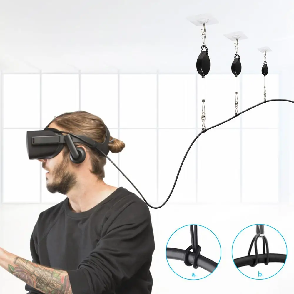 Дизайн бесшумная система шкива для кабеля виртуальной реальности HTC Vive/Vive Pro/Oculus