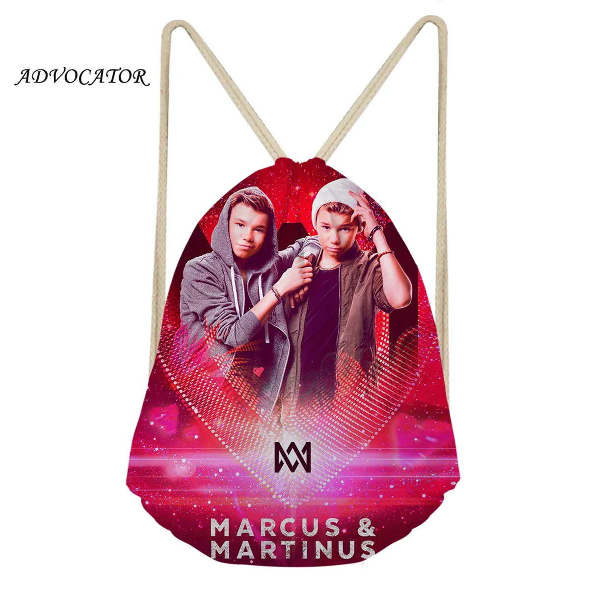 Защитник Маркус и Мартинус 3D печать мешок на завязках сумка для мальчиков и девочек водонепроницаемый рюкзак для хранения посылка Sporttas - Цвет: as picture