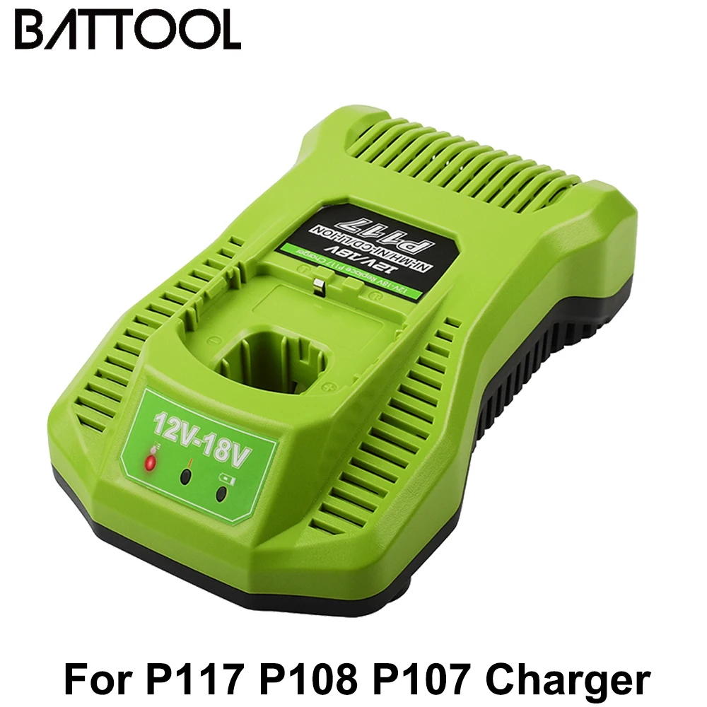 

Battool 12V 14.4V 18V Battery Charger For Ryobi P117 P108 Rechargeable Battery Power Tool Ni-Cd Ni-Mh Li-ion P110 P111 P100 P107