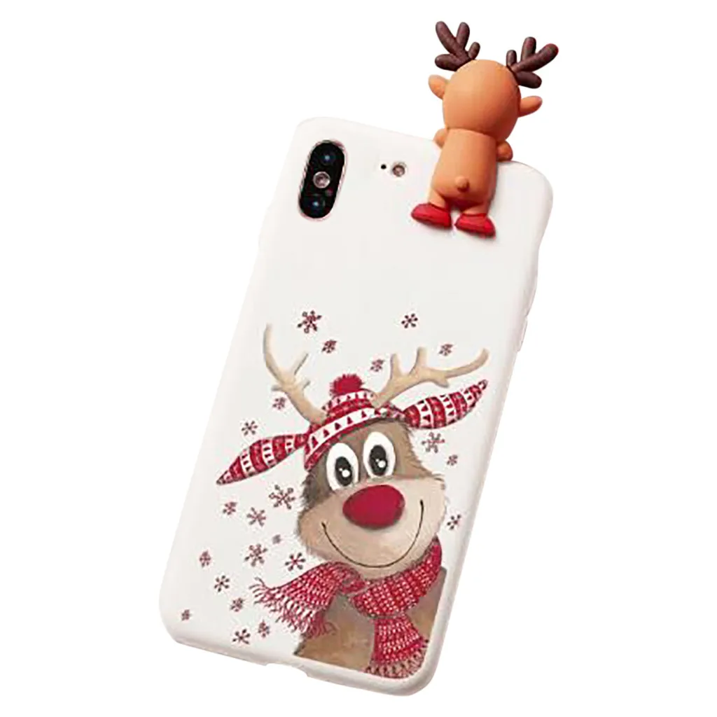 3D Рождественский Санта Клаус Мягкий ТПУ силиконовый чехол для Iphone X/XS 5 8 дюймов