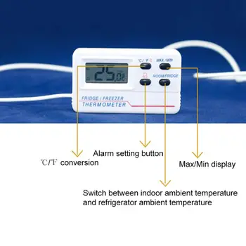 

-50°C~70°C for LCD Digital Refrigerator Freezer Temperature Thermometer Meter Alarm Sensor Tool