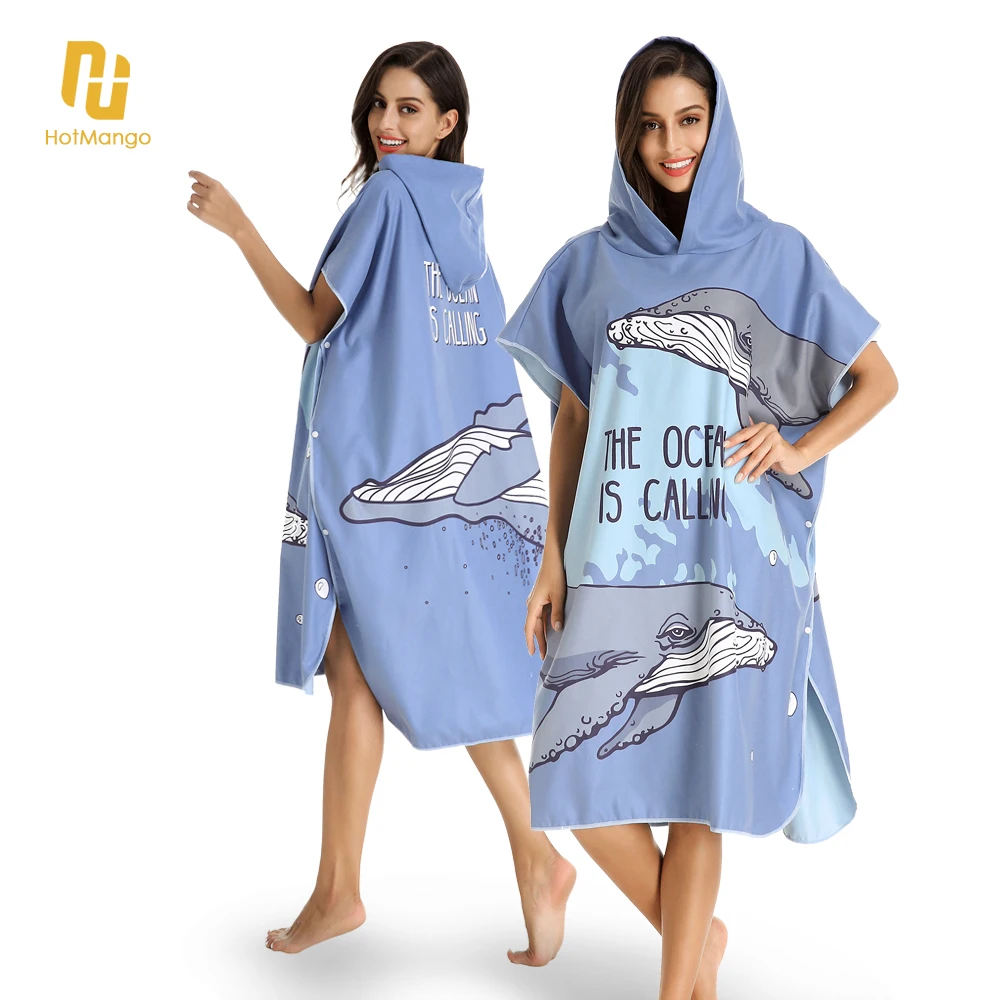 Hot mango Mikro faser Poncho Handtuch Surf Strand Neopren anzug wechselnden Bademantel mit Kapuze, Wassersport aktivitäten, Erwachsene Männer Frauen Kinder