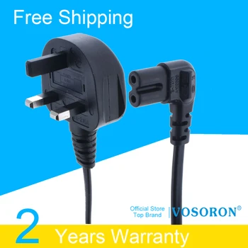 

UK British extension cord, Figure 8 C7 AC power cord UK type right angled 90 degree for TV Printers Cameras PS4 PS3 1.8M/3M