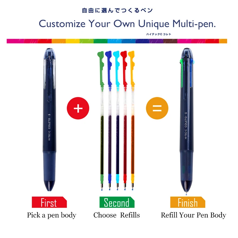 LifeMaster 6pcs/lot Pilot Hi-Tec-C Coleto Gel Multi Pen Refill - 0.3 mm  Black/Blue/Red/ 15 colors available - AliExpress Education &amp; Office Supplies