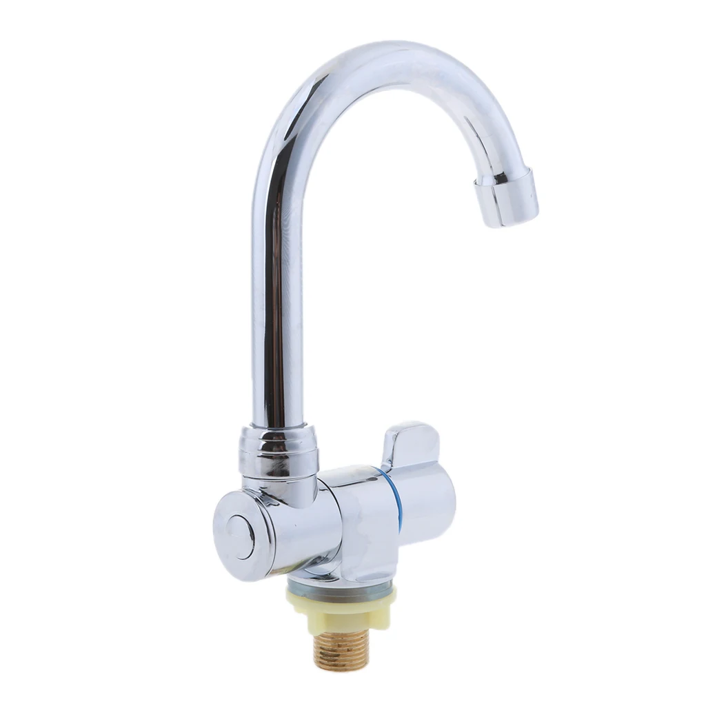 RV Marine Single Cold Tap Sink Water Kitchen 360 Degrees Swivel Spout Wash Faucet #006
