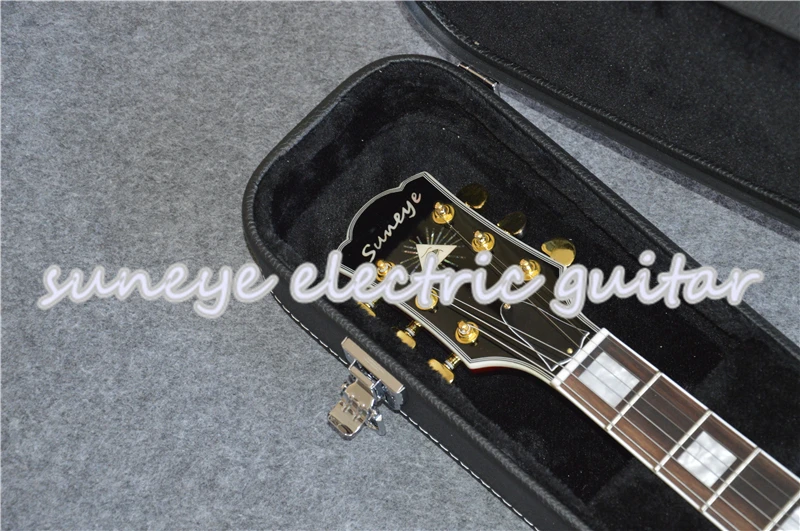 Suneye Cherry на заказ электрогитара Tiger Grain Finish Guitarra Electrica Левша гитара доступна с чехлом
